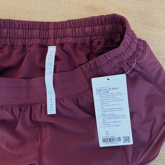 NWT Lululemon | Hotty Hot Shorts | Maroon | 14 - Picture 3 of 3